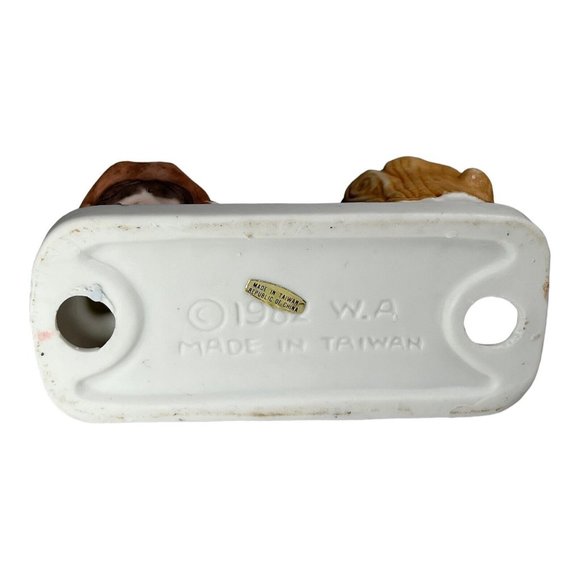 VTG 1982 W.A.Stratford Bonnie Brite Porcelain Bisque Candle Holder turtle‎ girl - Picture 7 of 10